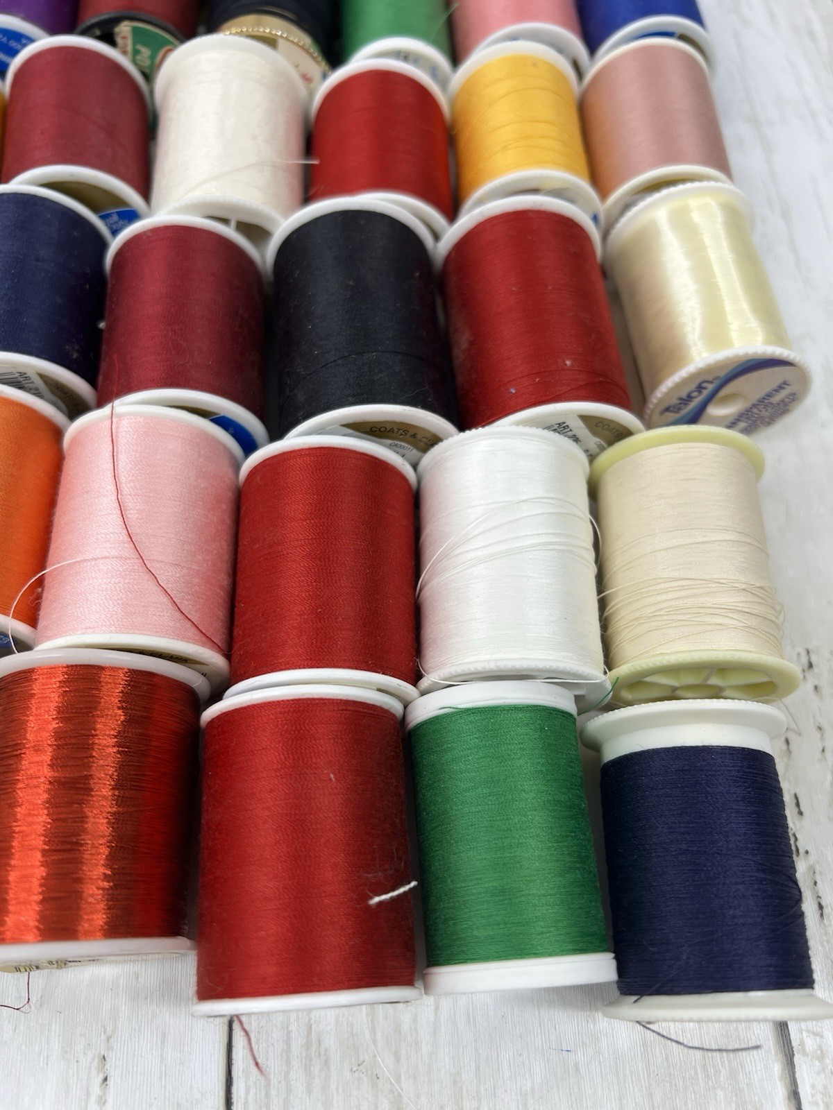 Sewing Thread Spools Mixed Colors Some Vintage Various Brands Colors Lot of 70