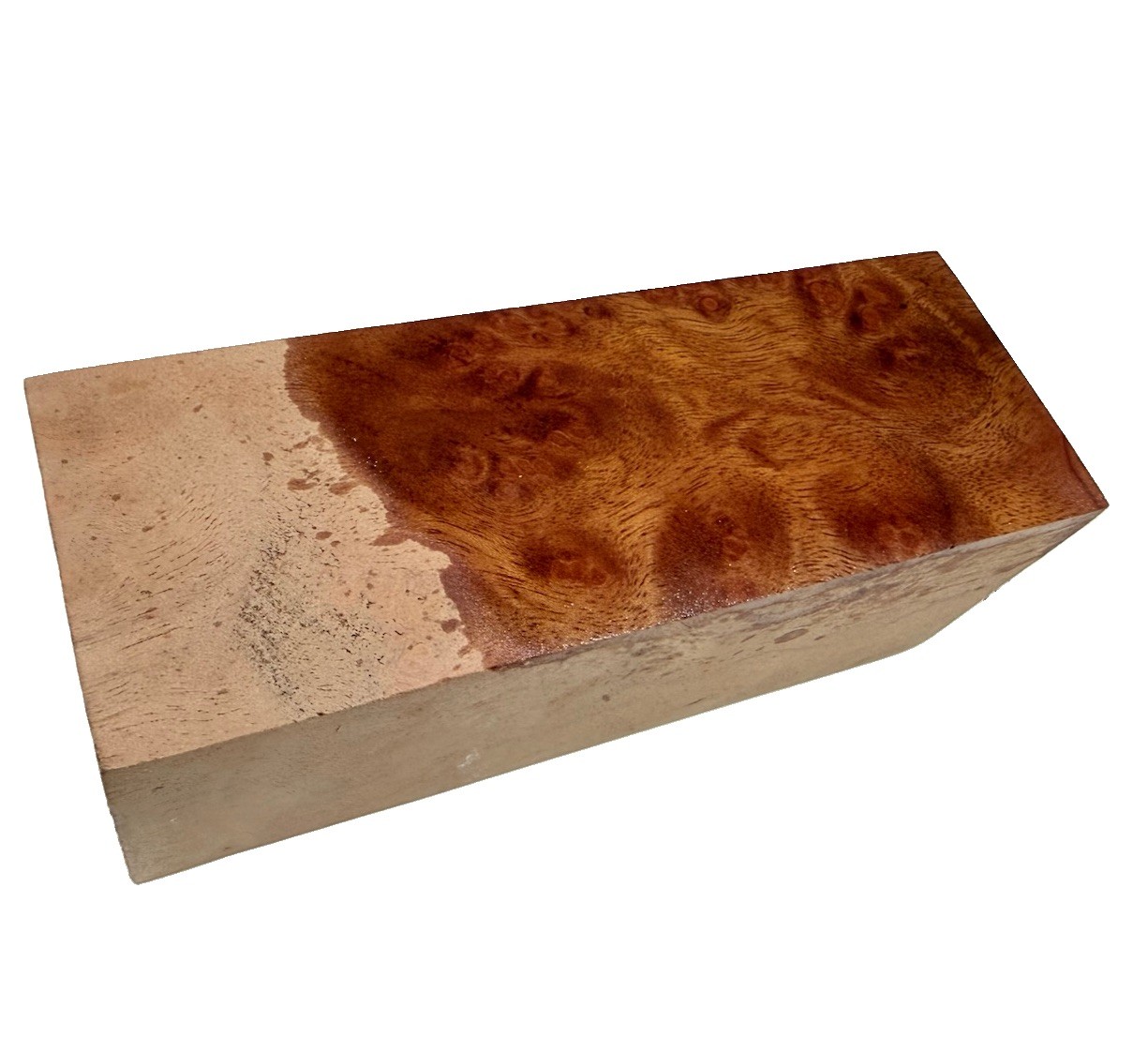 Camphor burl wood turning blank 1-15/16″ x 1-15/16” x 5-3/8″ (w95) dried