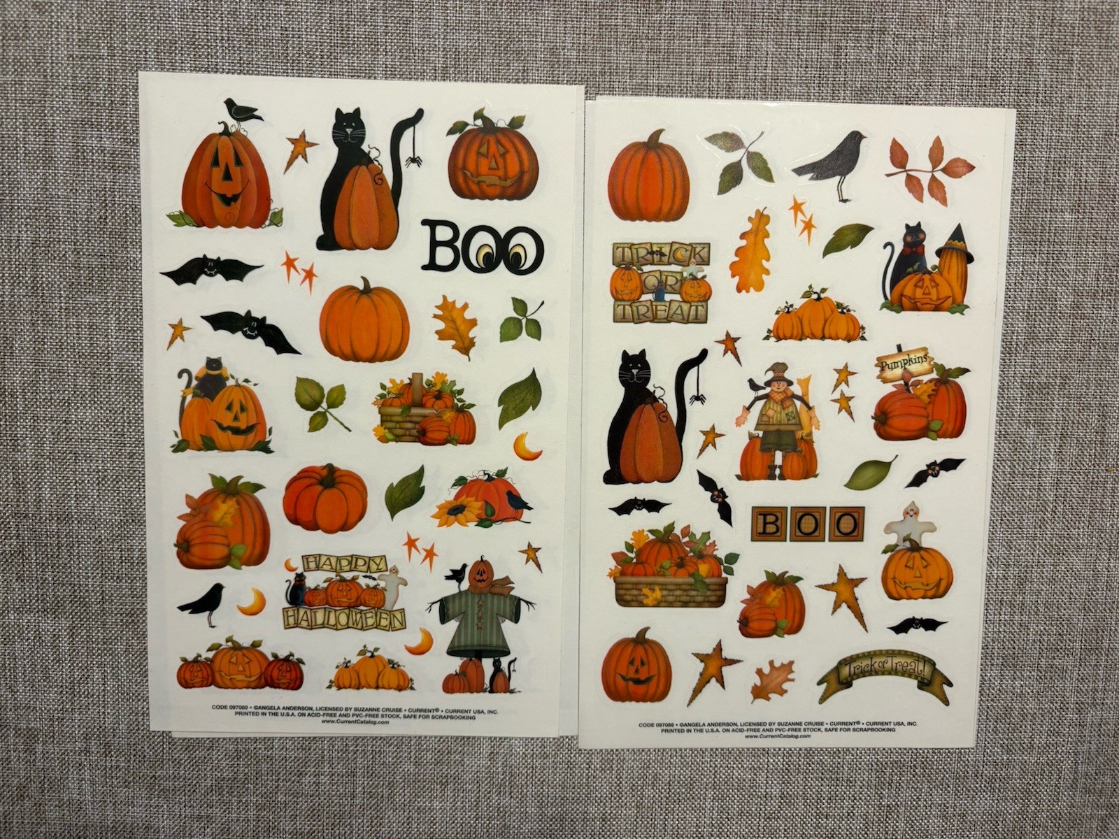 Vintage Halloween Stickers Angela Anderson Suzanne Cruise 4 Sheets Current Inc