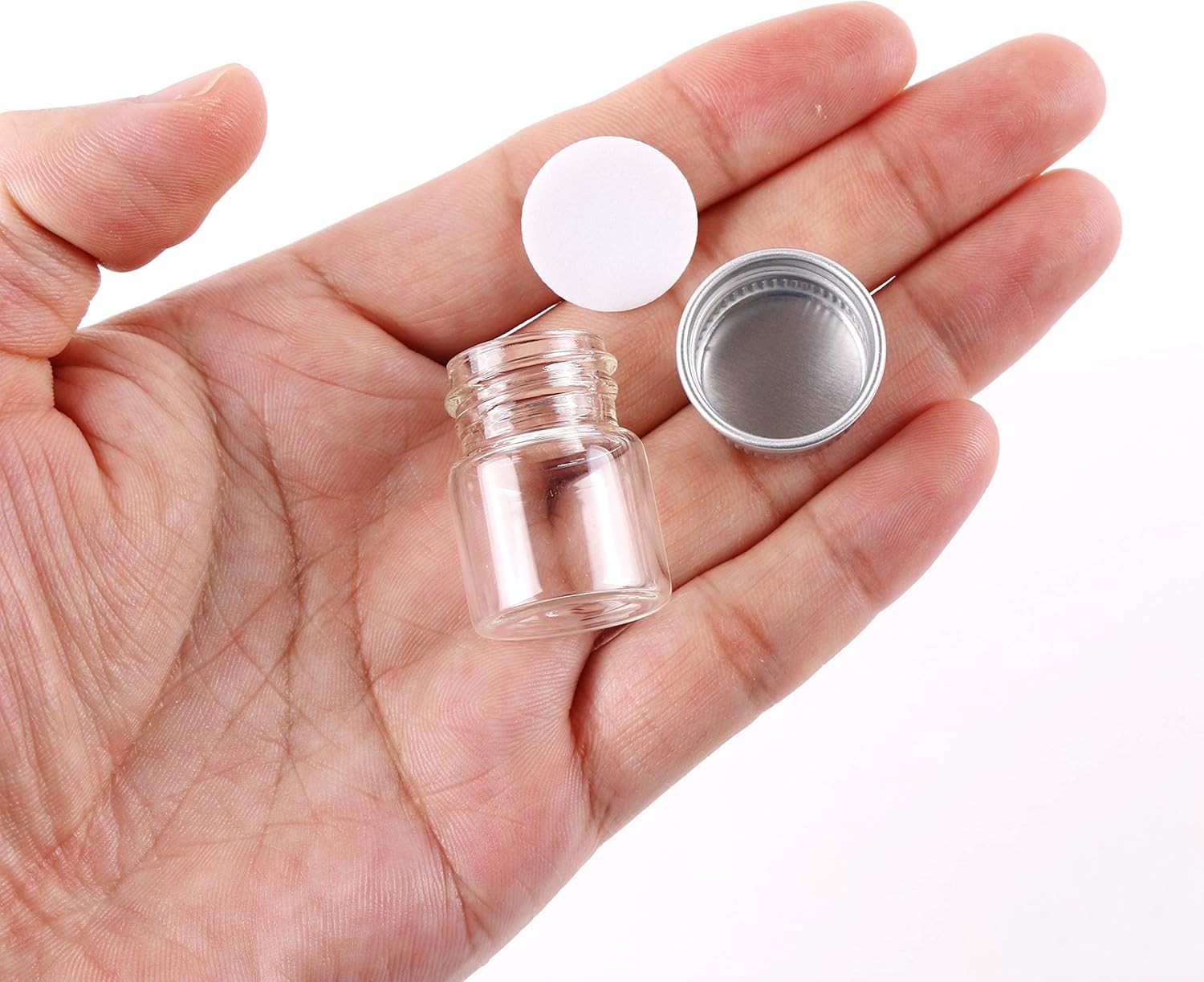 24 Sets 10Ml Glass Vials Small Bottles Mini Tiny Jars with Aluminum Screw Caps S
