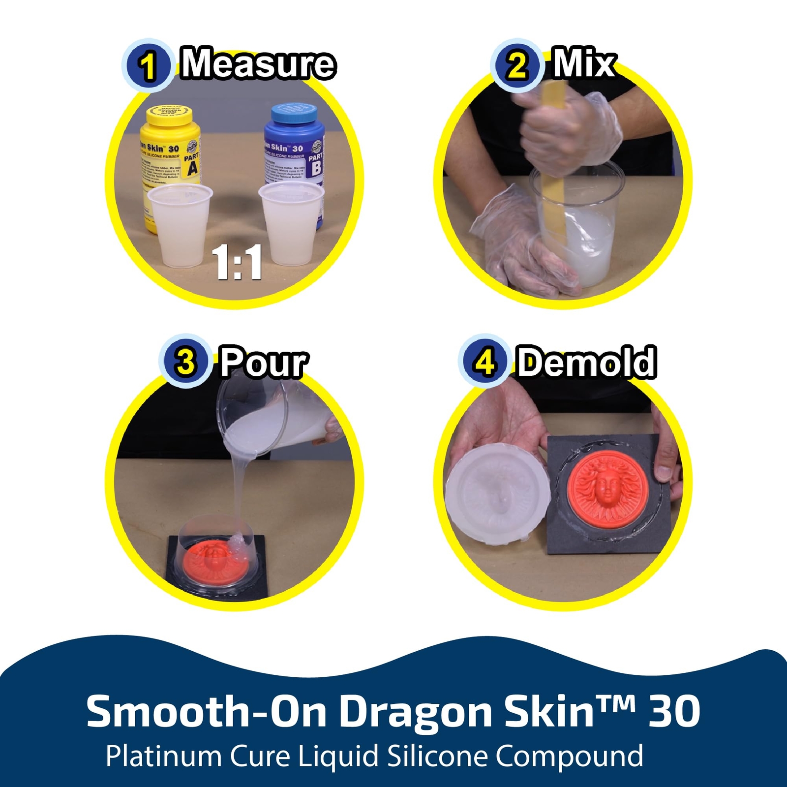 Smooth-On Dragon Skin 30 Platinum Cure Silicone Rubber 1 lb – Trial Unit