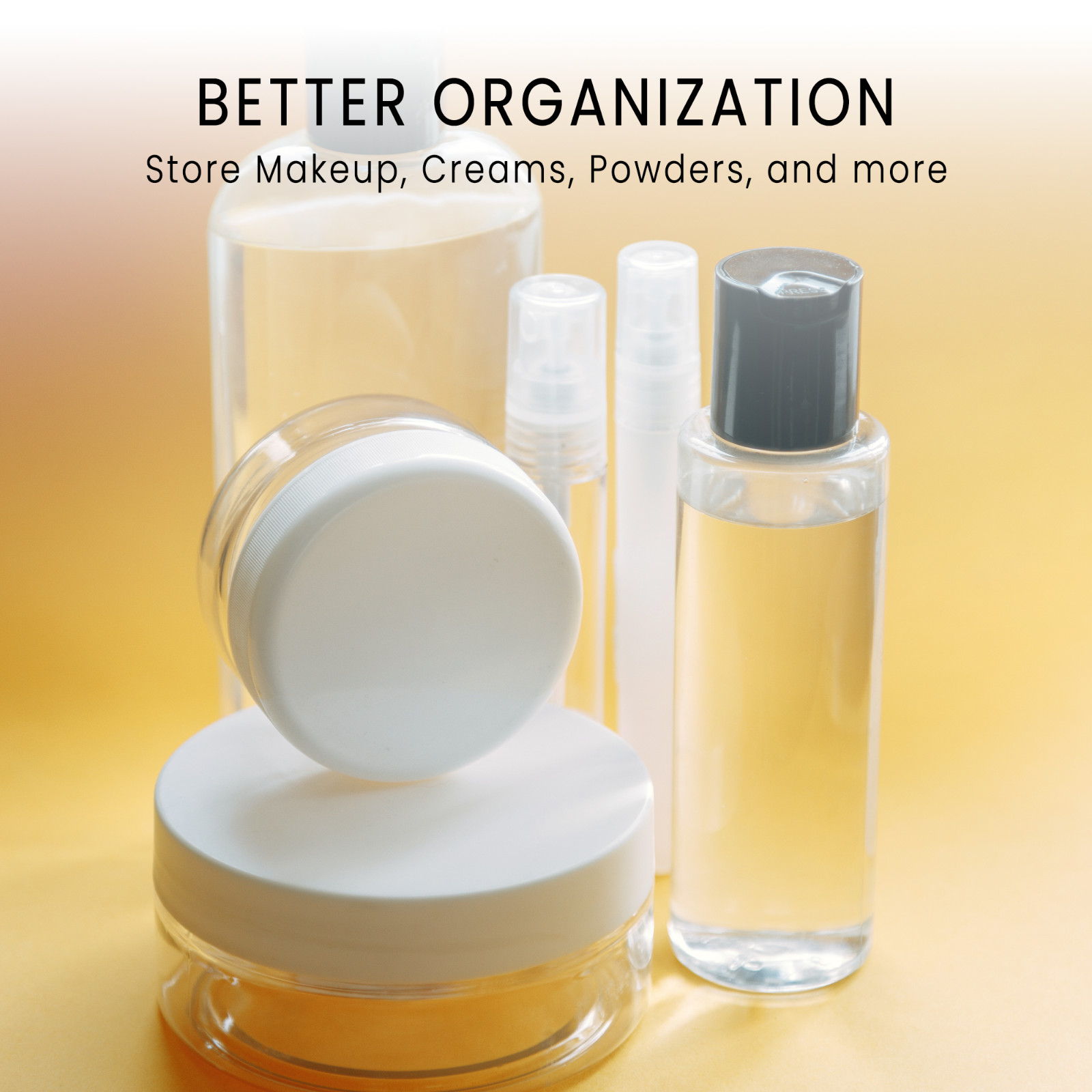 50 Clear Small 5g Grams/mL Plastic Jars for Cosmetic Sample Container Pot Cream