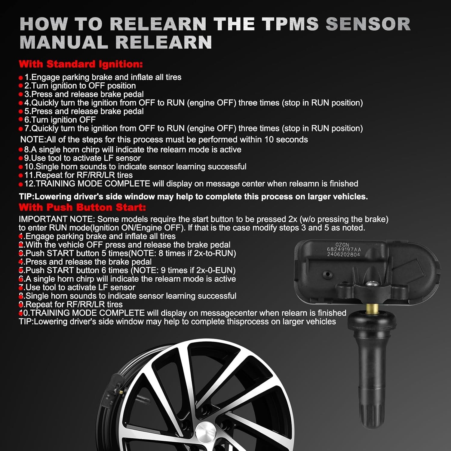 TPMS Tire Pressure Monitoring Sensor Compatible with Ram 1500/2500/3500//4500/55