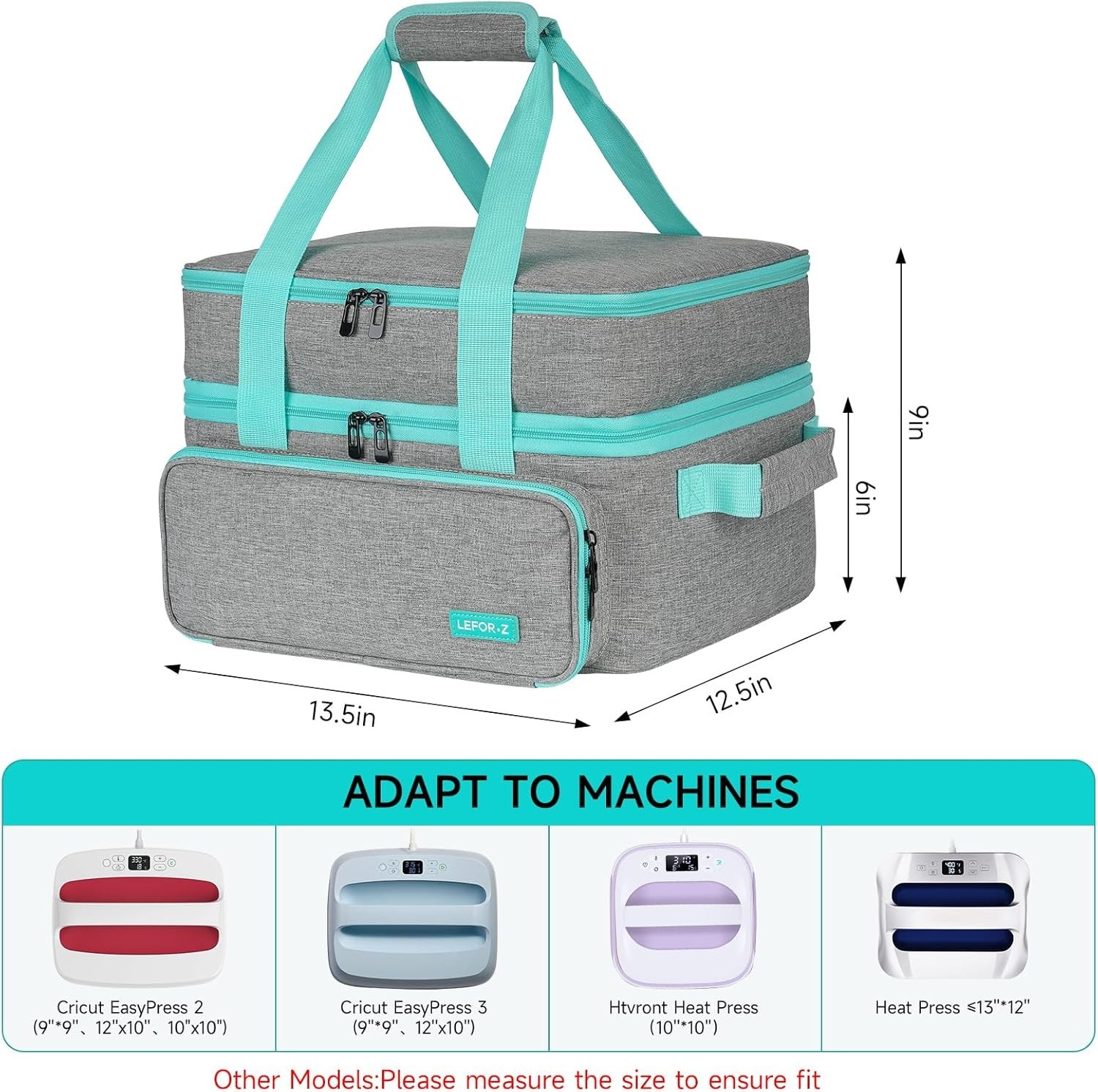 Carrying Case Heat Press Machine Storage Bag for Cricut EasyPress 2/ 3 Htvront