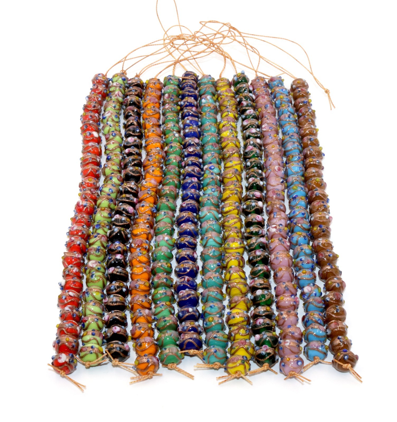 12 Strands Wedding Cake Beads 8mm, Opaque Multi Color, Duty Paid Door Delivery.