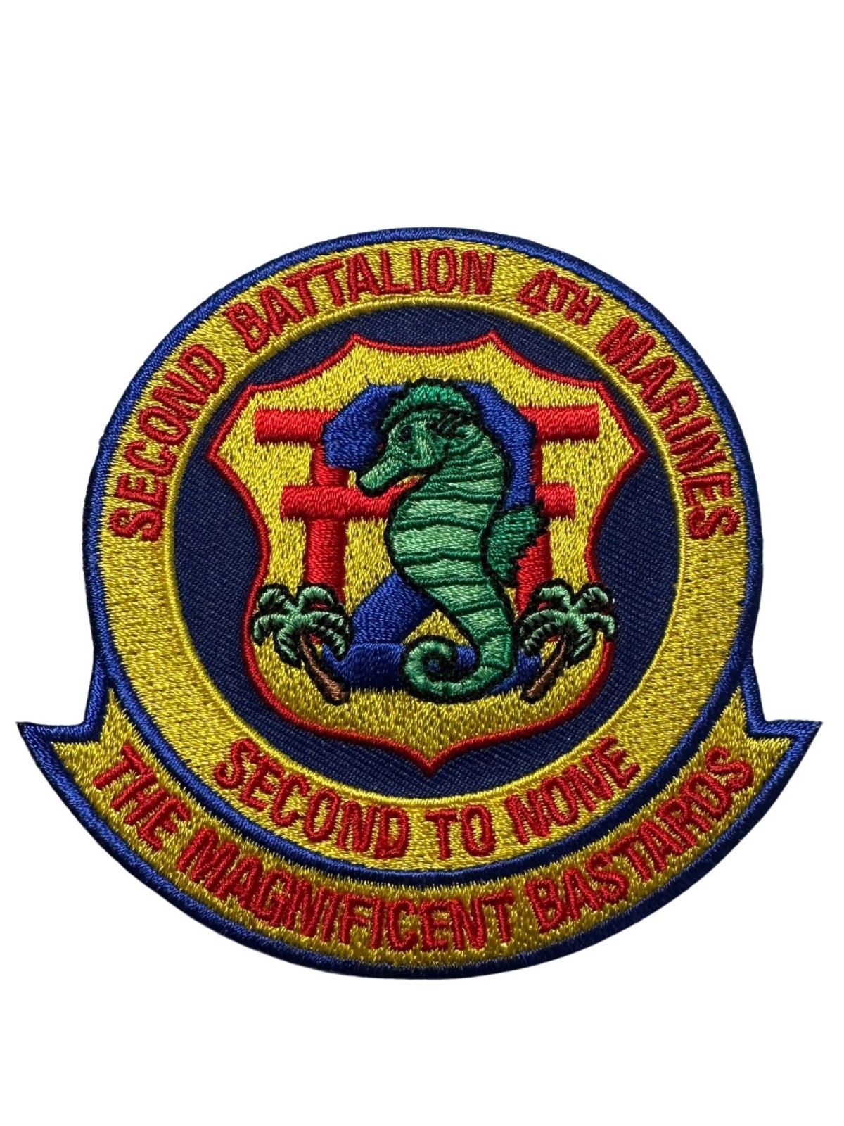 US Marine Corps 2nd Battalion 4th Marines Second To None Embroidered Iron 67-Z