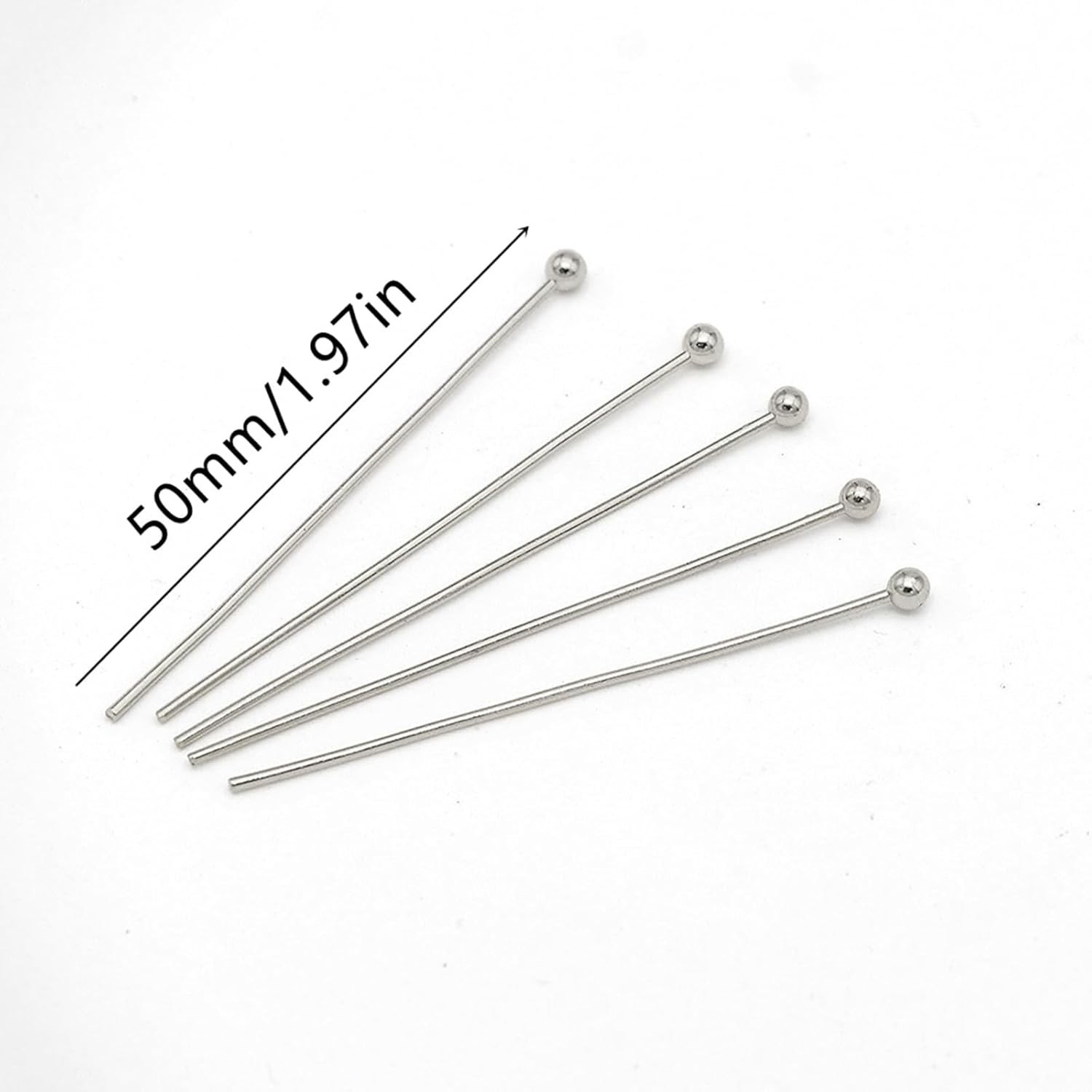 Silver Plated Quality Brass Ball Head Pins for Jewelry Making, Earrings – Hypoal
