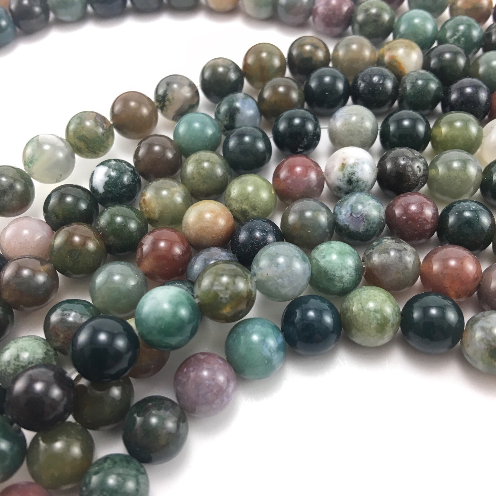 Natural Indian Agate Beads 15” Strand Round Jewelry Making 4mm 6mm 8mm 10mm 12mm