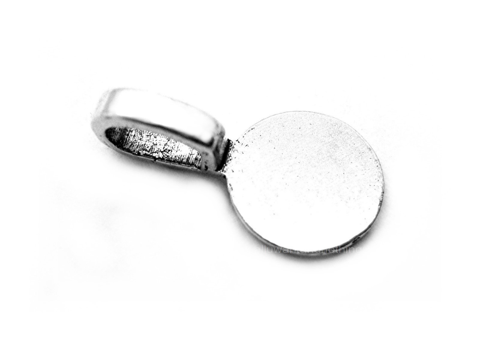 24 Small Silvertone ROUND Glue on Bails 16 x 10 x 1 for Pendants Cameos Tiles.
