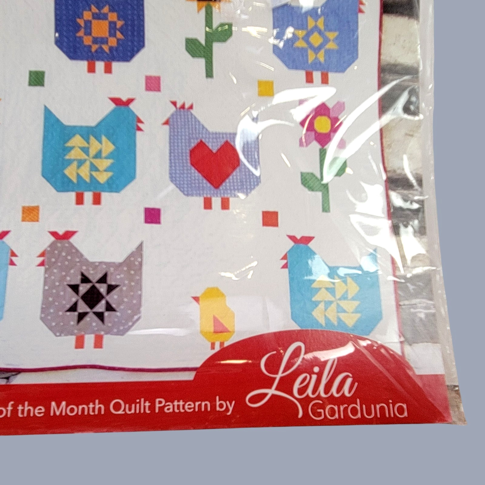 Leila Gardunia Quilty Chicks Block of the Month Quilt Pattern 72 1/2″ x 82 1/2″