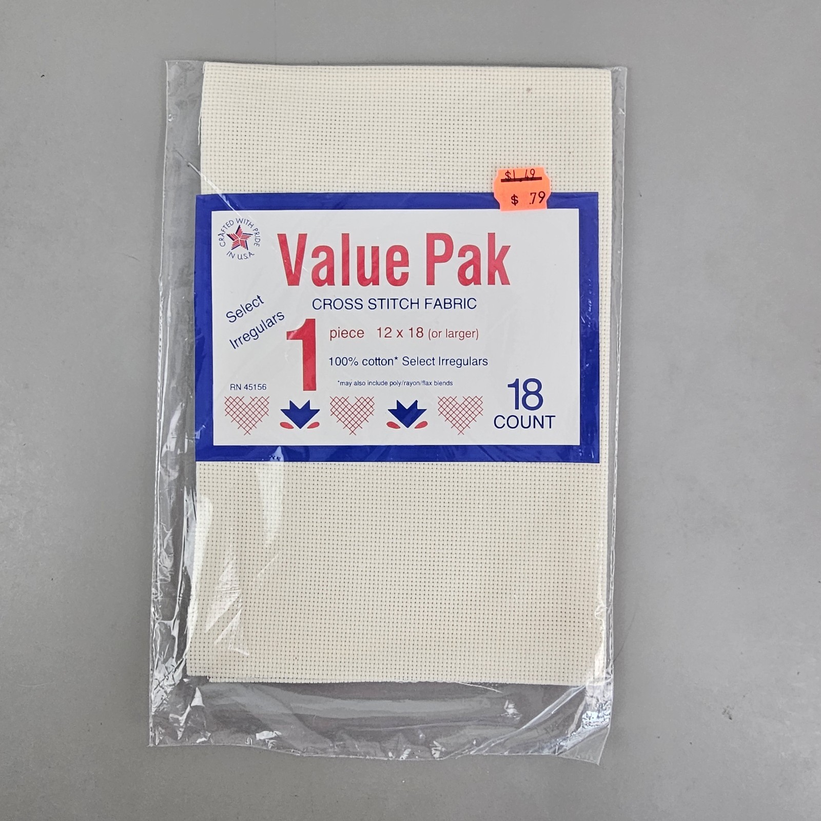 Lot Of 7 Value Pak Cross Stitch Fabric 1 Piece 12×18 – 18 Ct Aida