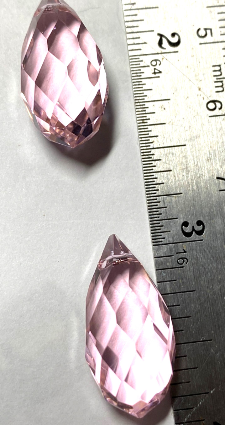 Faceted Briolette Teardrop beads 20mm to 30mm