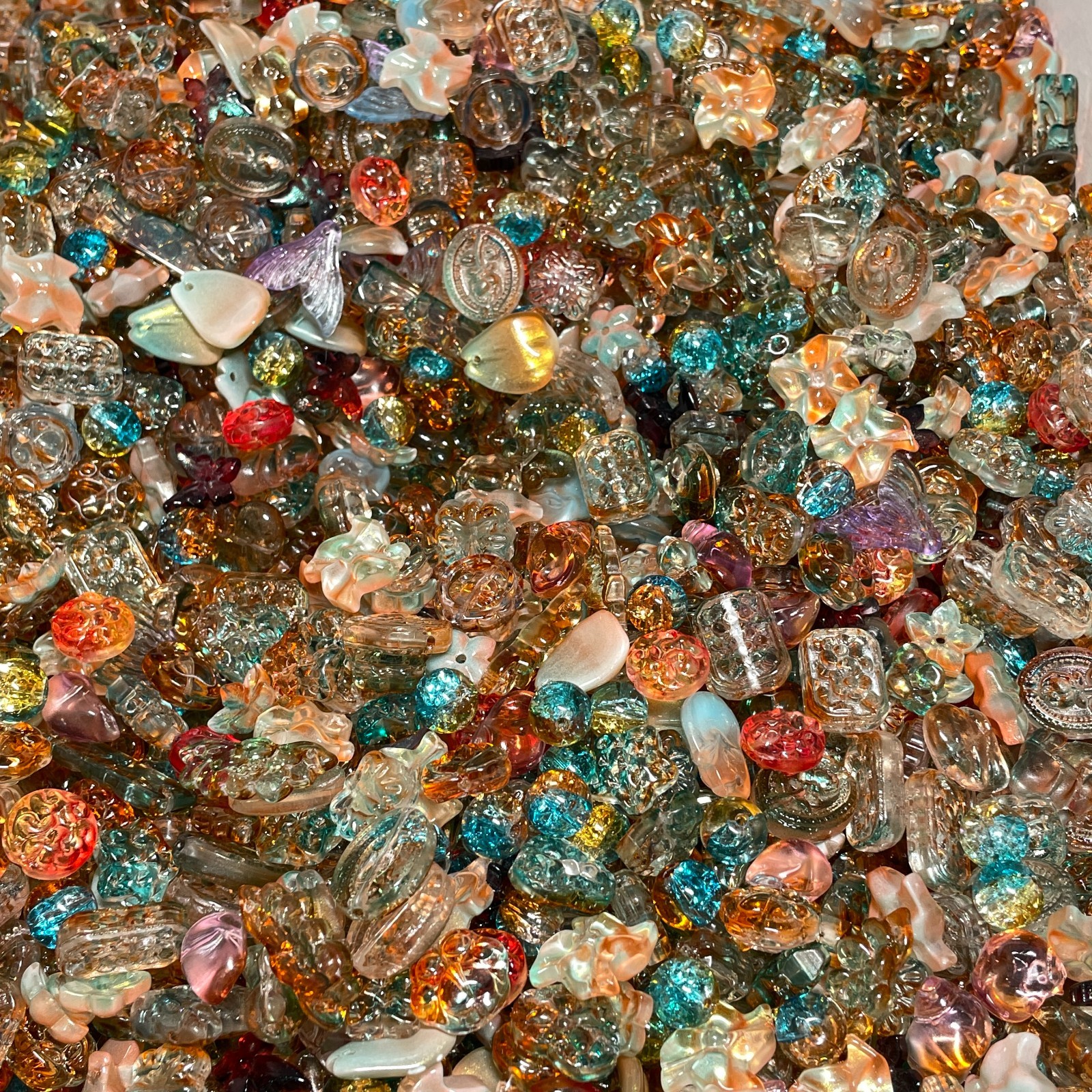 100g Handmade Glass Beads for Jewelry Making – 200 Mixed Styles Assortment
