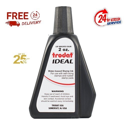 Trodat AS-TRO52734 Ideal Premium Replacement Ink for Use 2oz. Bottle, Black