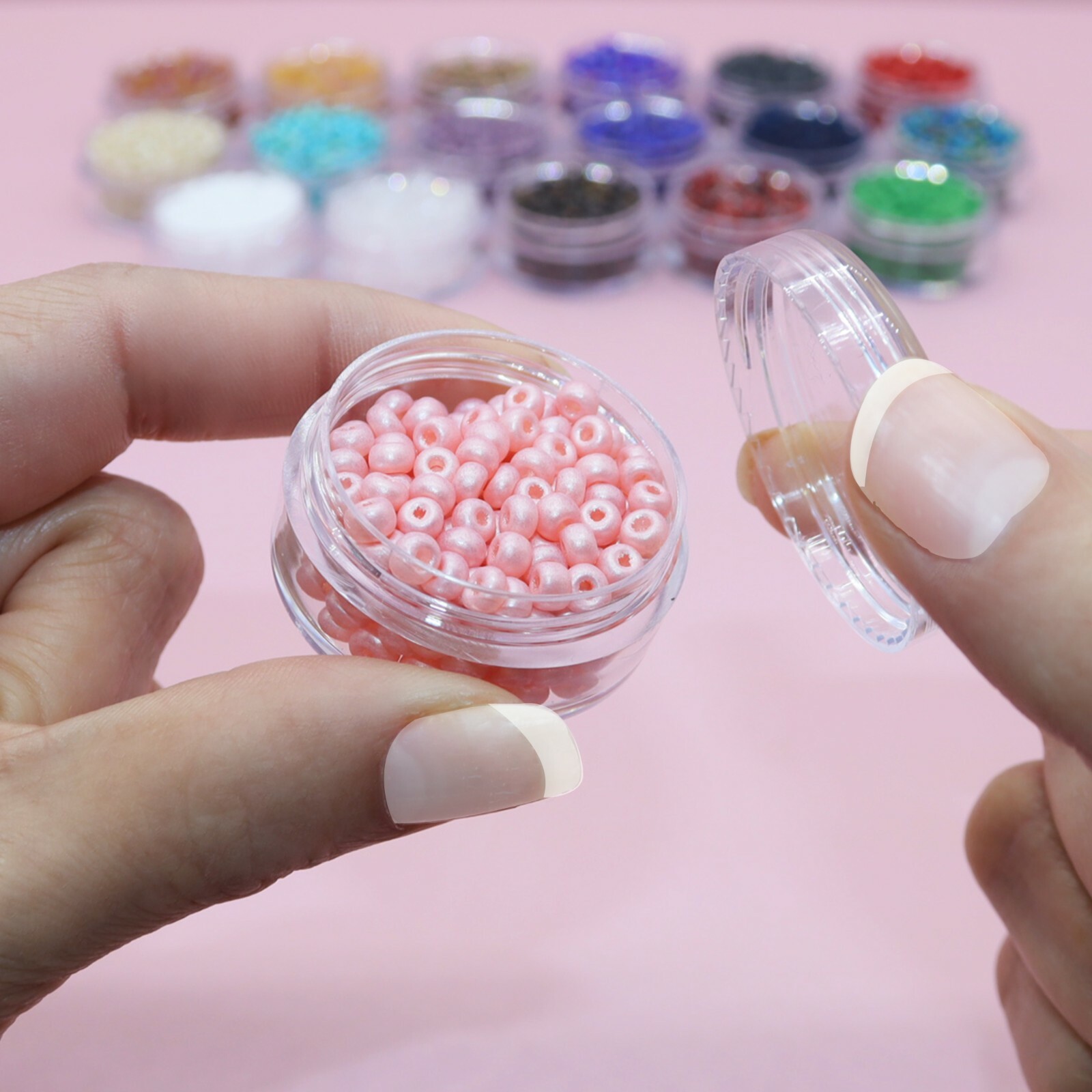 Fun-Weevz 6/0 Glass Seed Beads for Jewelry 18 Colors Glass Mini Beads for Adults