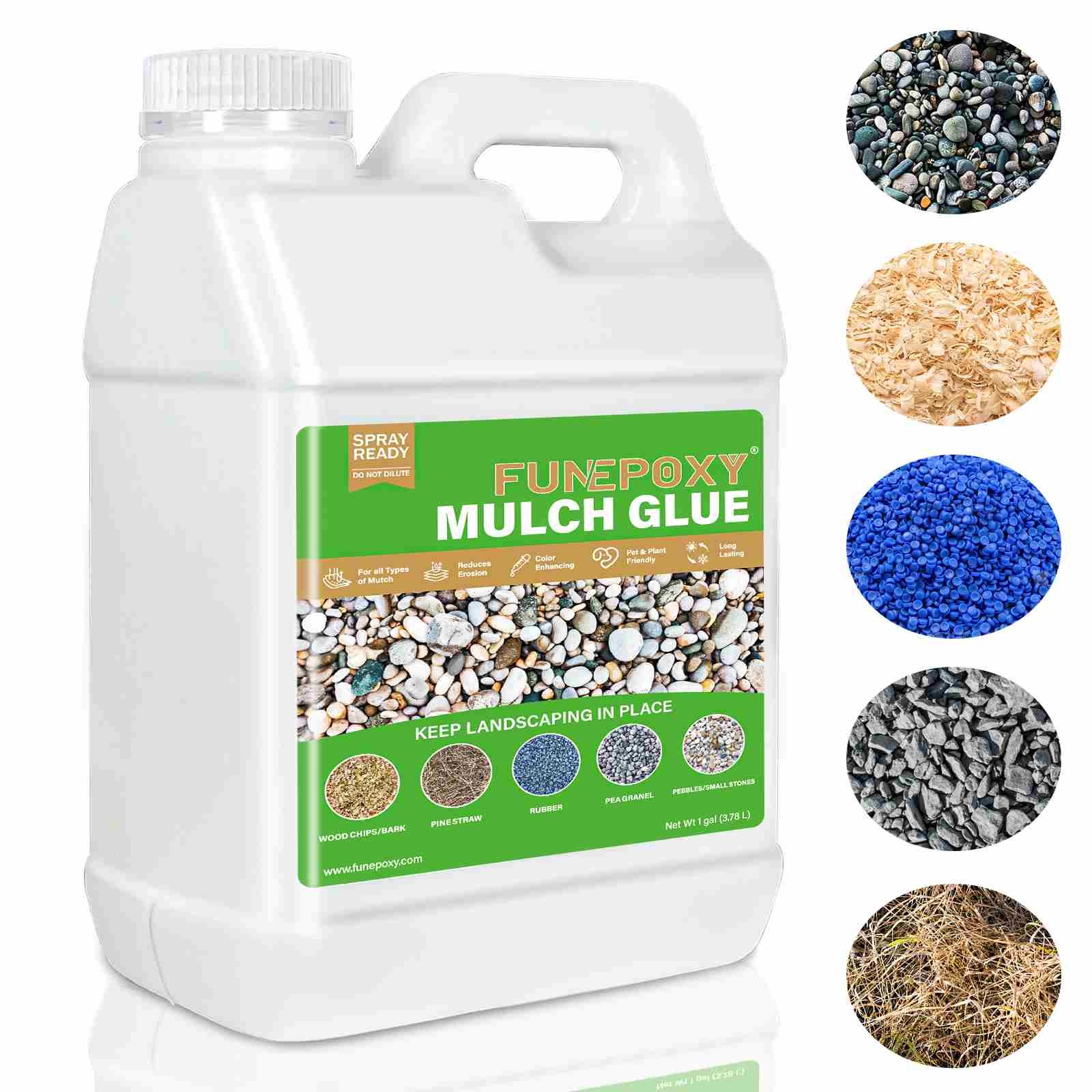 16oz/1 Gallon Garden Mulch Glue Gravel Rock Landscape Hold Safe For Flowers Bed