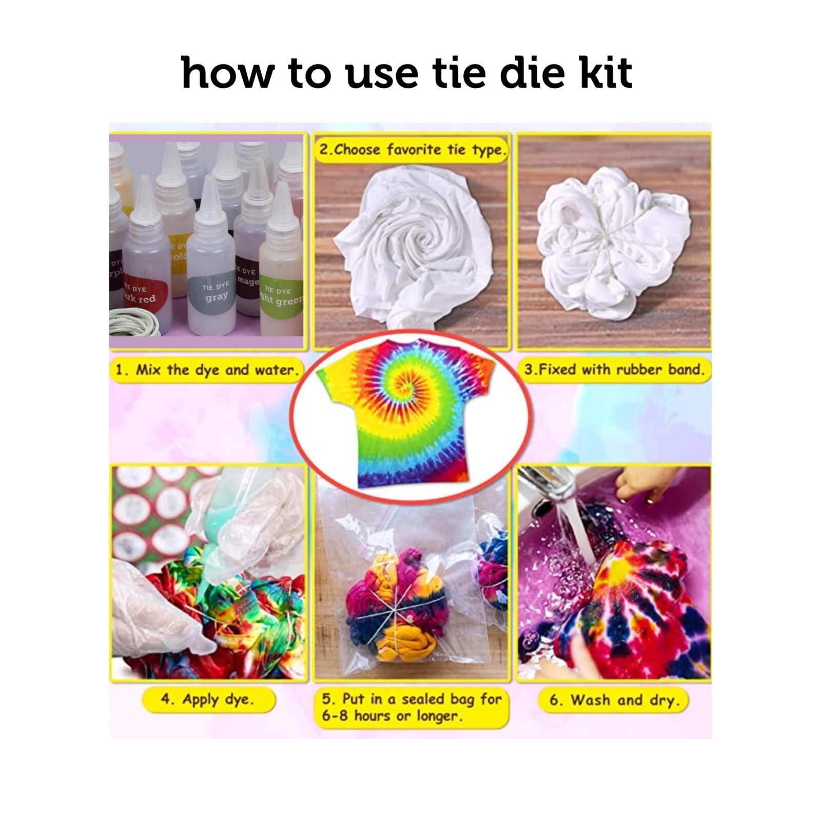 Incraftables Tie Dye Kit for Adults & Kids. Bulk Tie Dye Powder Set
