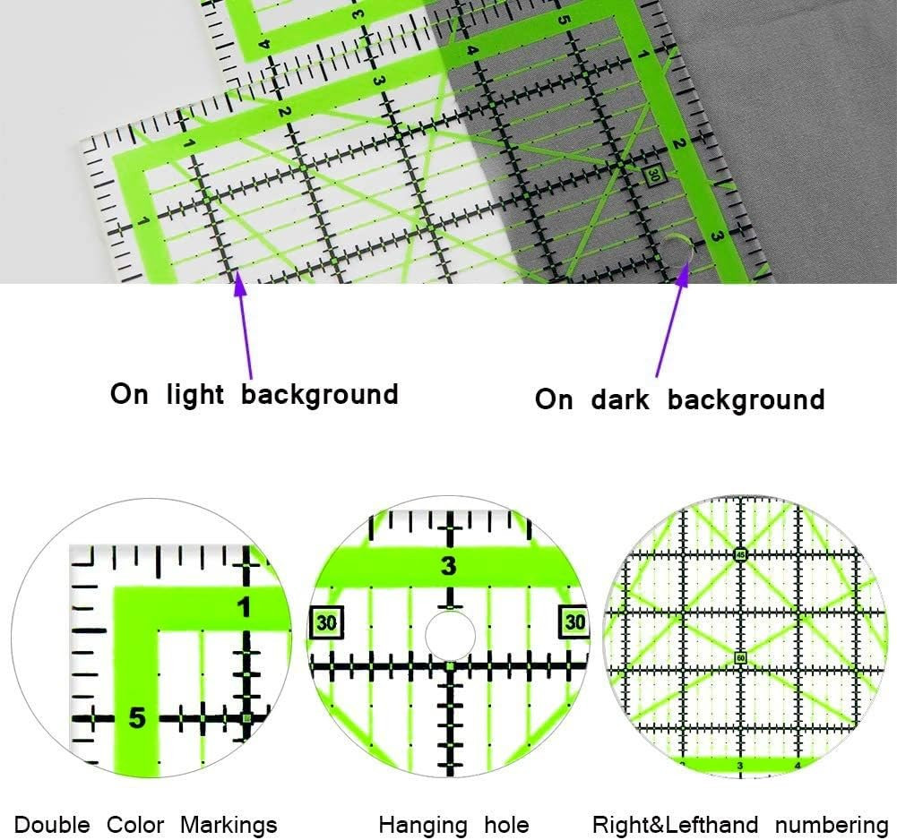 Quilting Rulers,5 Quilting Square Rulers(2.5″,3.5″, 5″, 6″, 8″),Quilting Rulers
