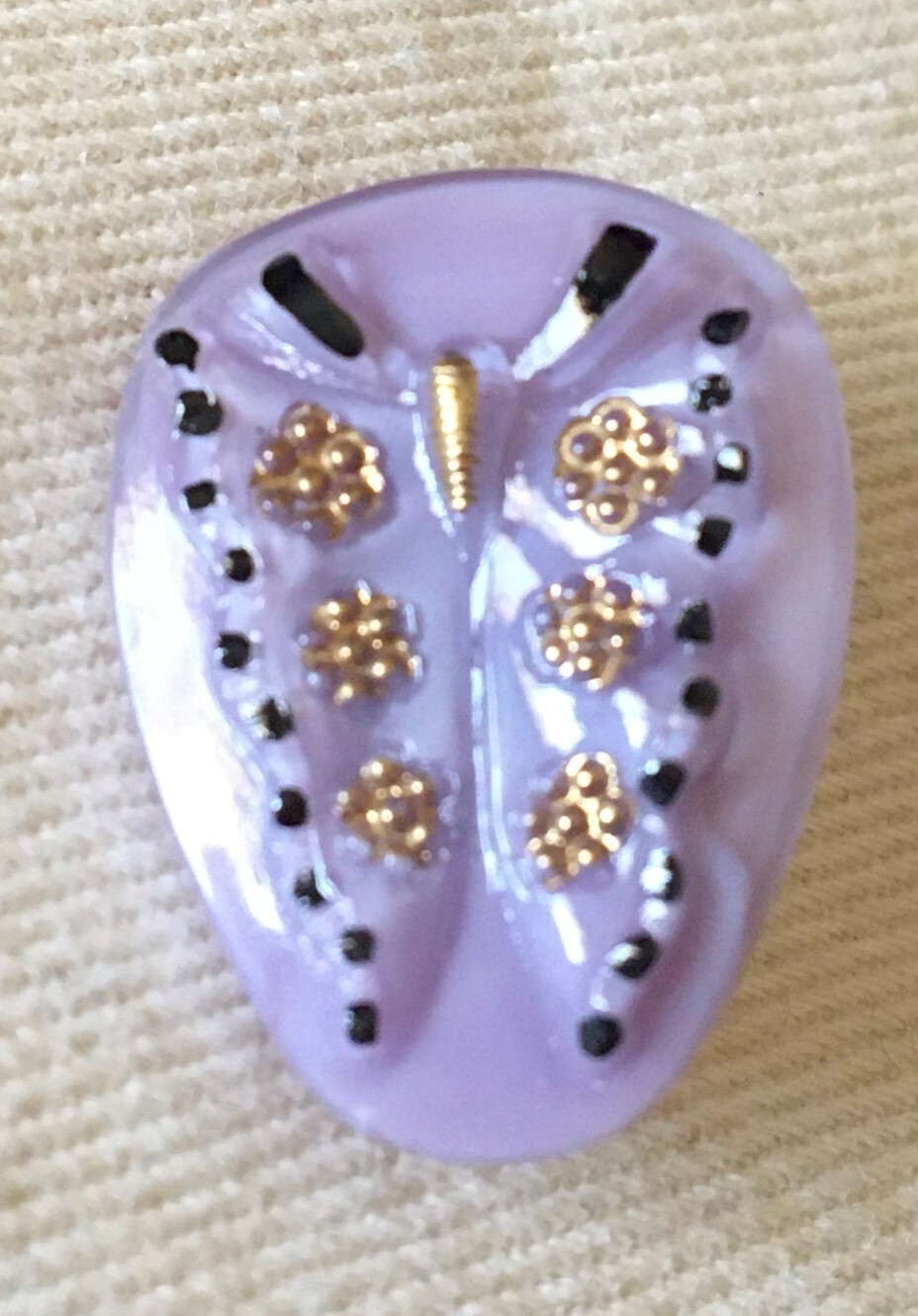 Vintage Czech Republic Glass Butterfly Shank Buttons – Four Colors