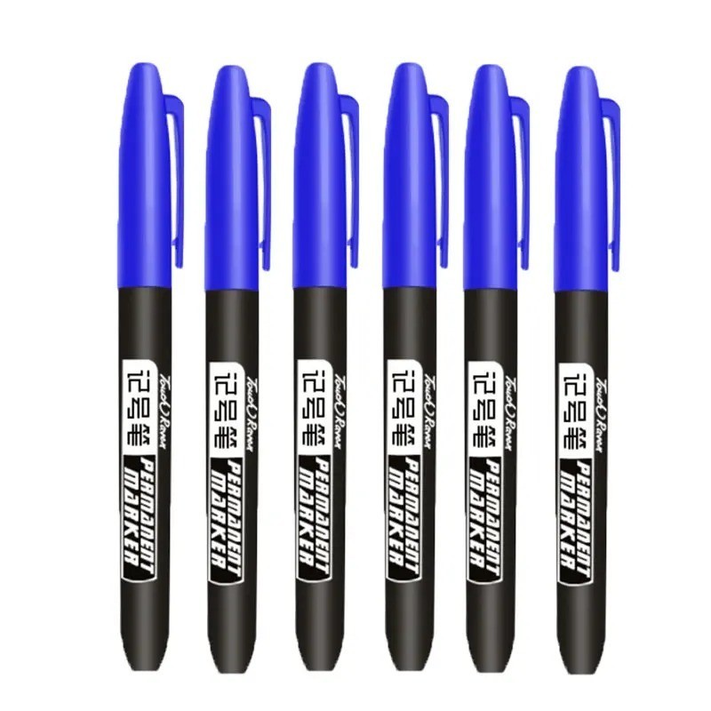 6pcs Permanent Marker Pen Set Waterproof Ink Sketch Drawing Markers – NEW