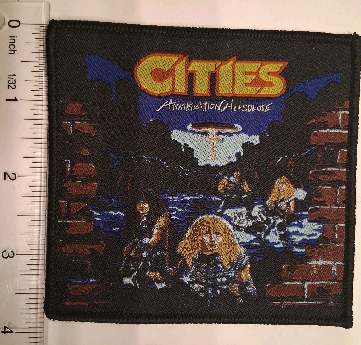 Cities Annihilation Absolute Black Border Woven Patch