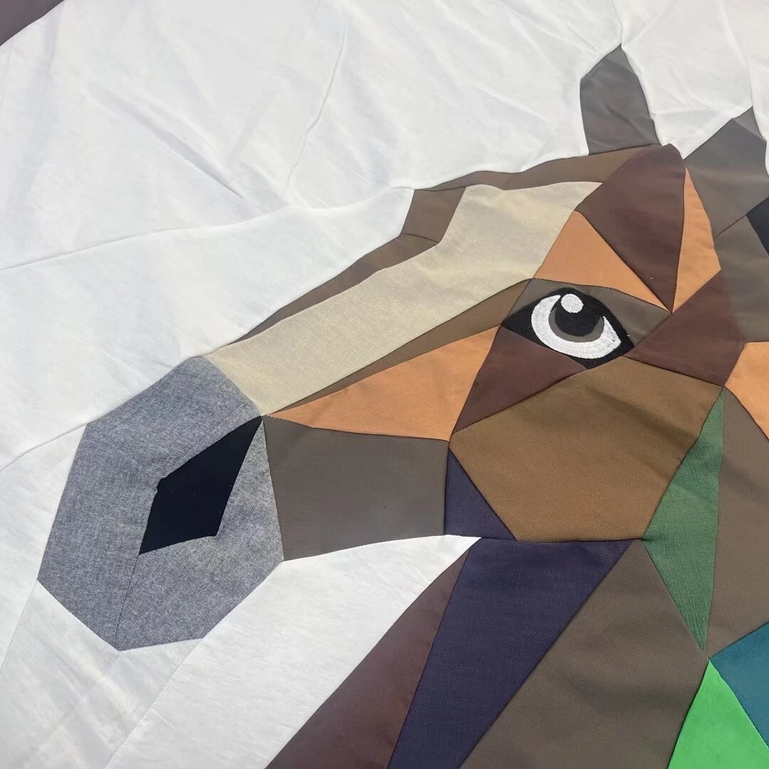Handmade Original Horse Baby Quilt Top 40×53″ Pieced~ BABY/BED/Wall Decor