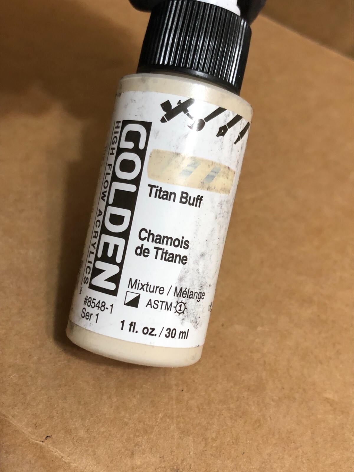 Golden High Flow Acrylics Ink TITAN BUFF #8548-1 LOT OF 7x 1 oz/BOTTLE