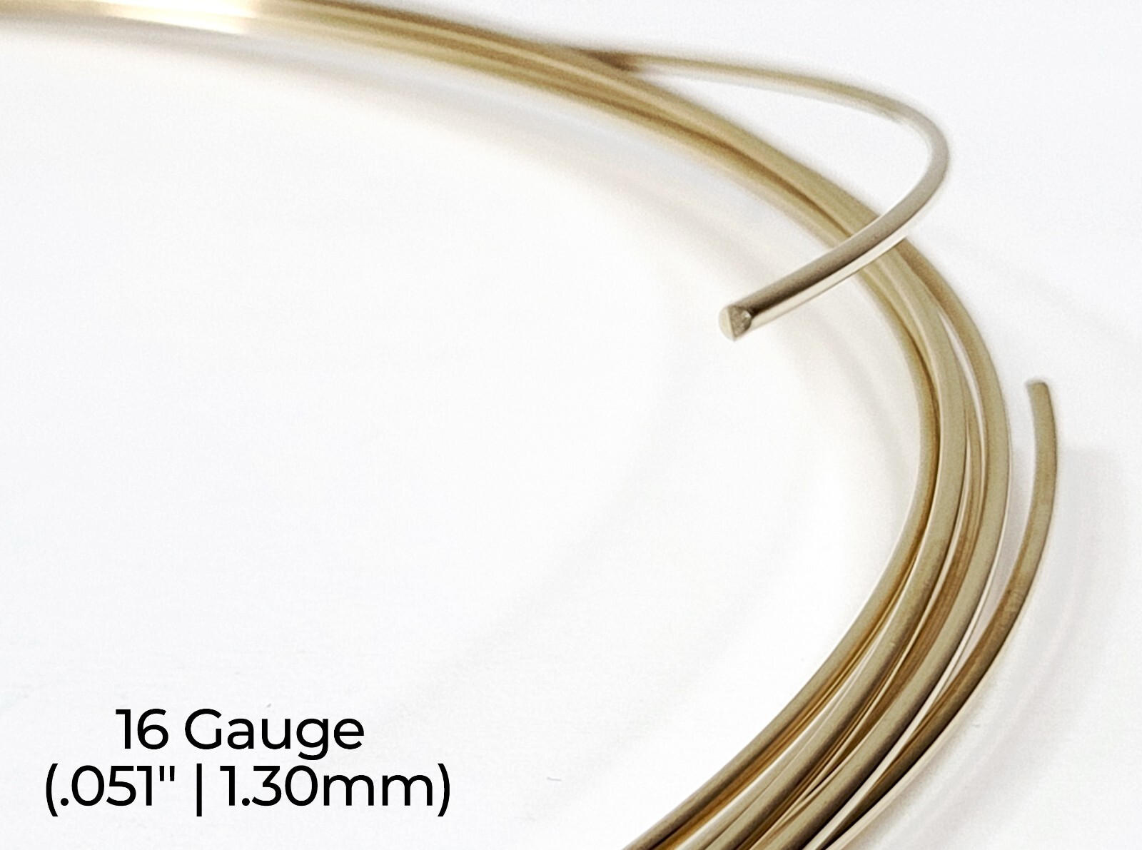 14/20 Yellow Gold-Filled Wire | Round | Dead Soft | 10-30 Gauge | 1-10 ft | USA