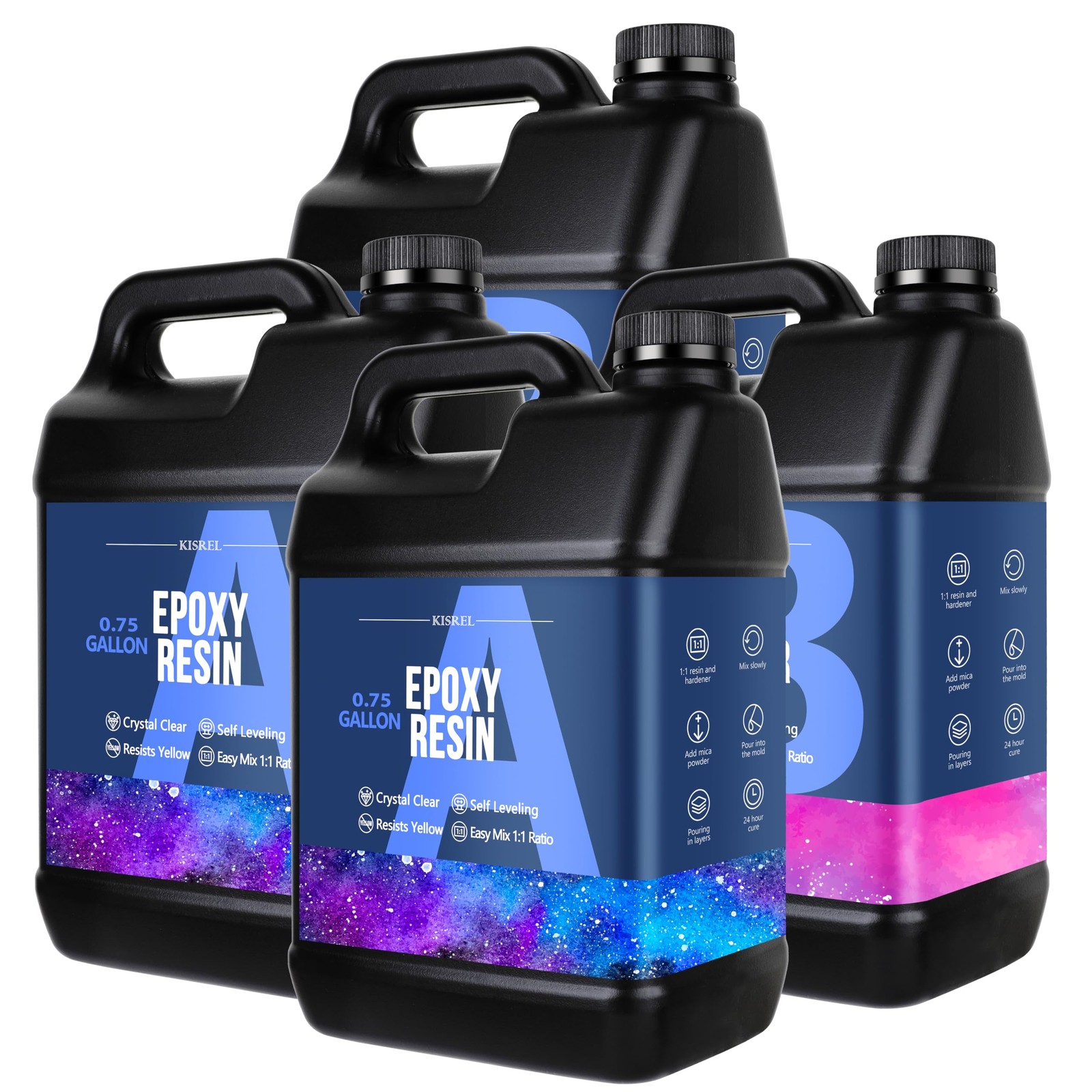 KISREL Epoxy Resin 3Gallon – Crystal Clear Kit – 3 Gallon, clear