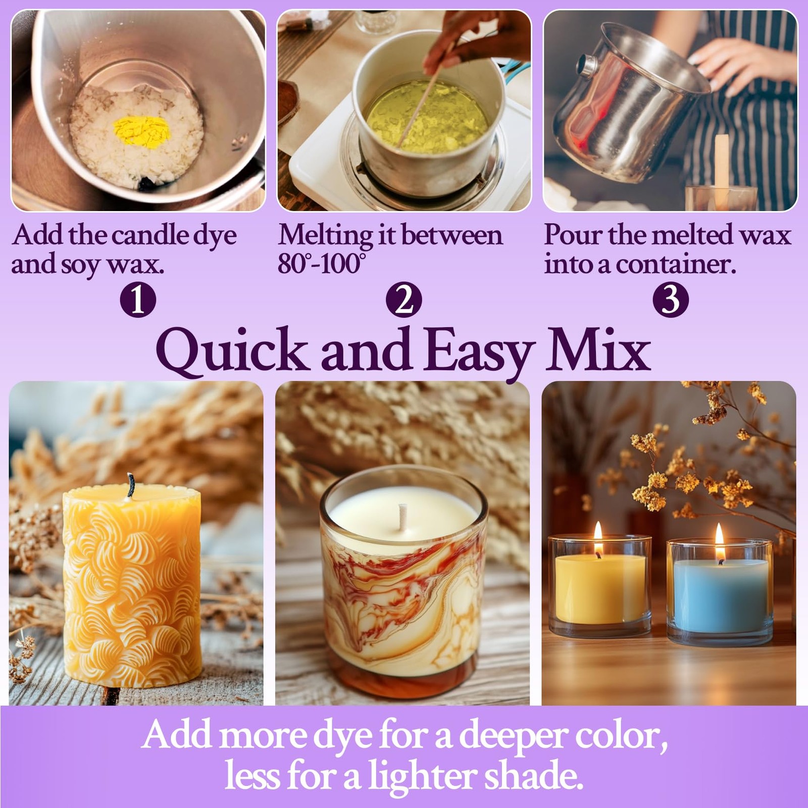 Candle Dye for Soy Wax Candle Making 16 Vibrant Colors Wax Dye Wax Coloring Dye