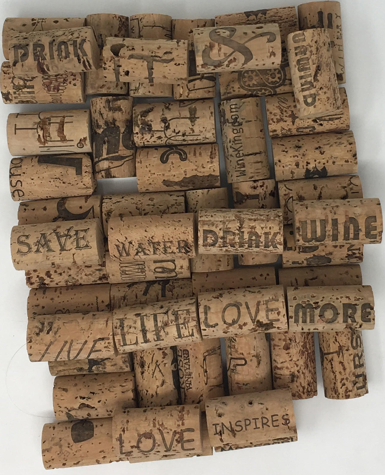 New Wine Corks for Crafting. All Natural, Printed Mark for Arts, Crafts, Decor.