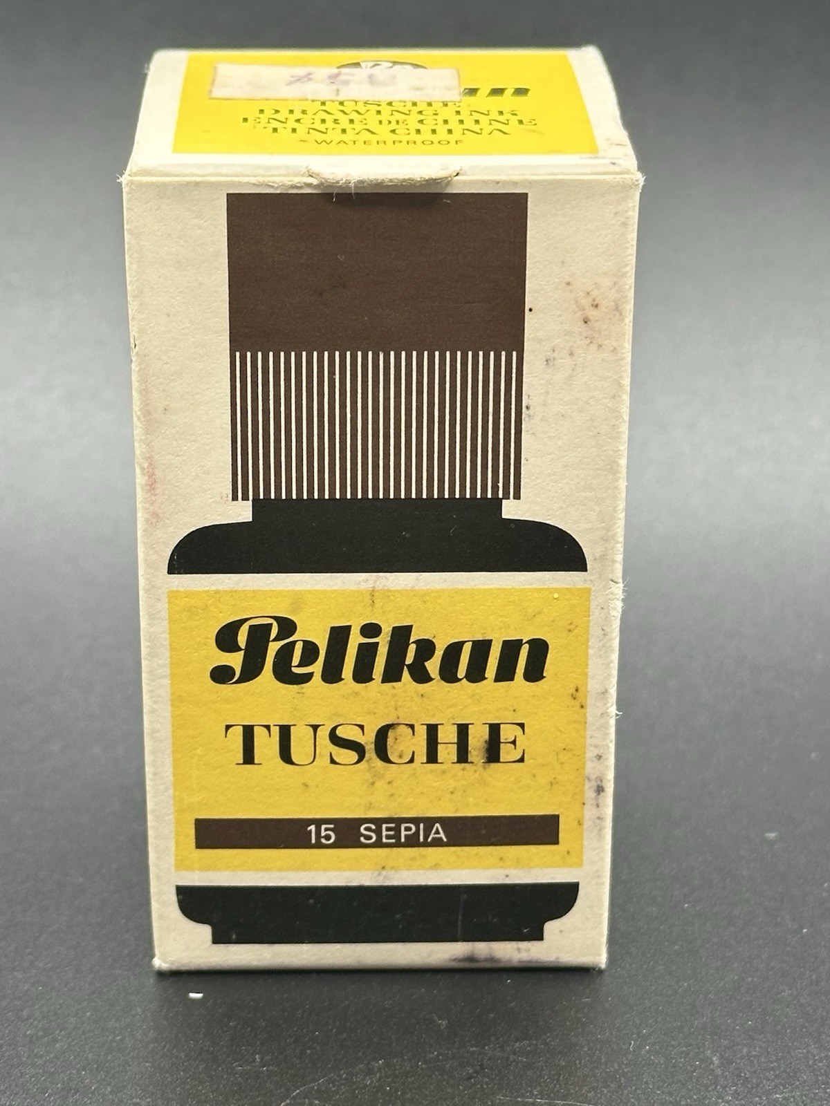 Pelikan Tusche Ink Drawing MPN 15 Sepia Waterproof 1 fl oz Bottle w/ Box #O