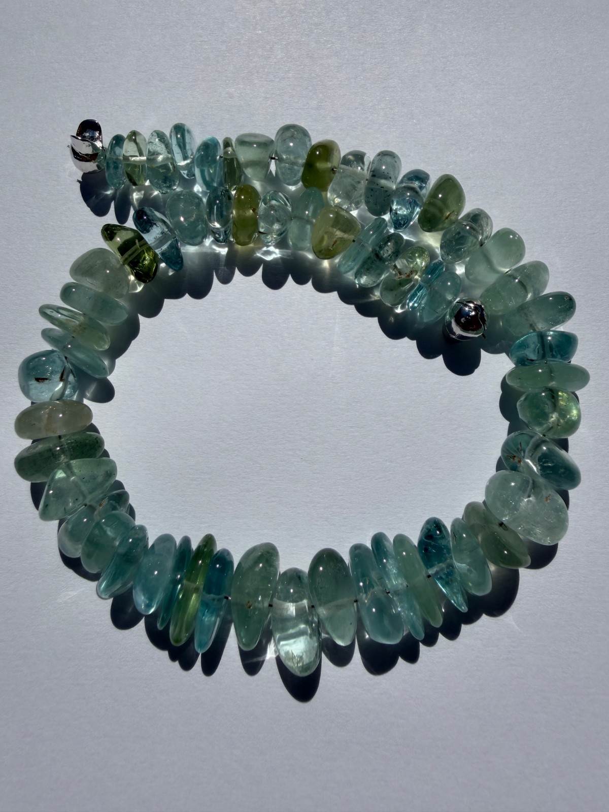AAA Aquamarine Beads Polished Nugget Slices