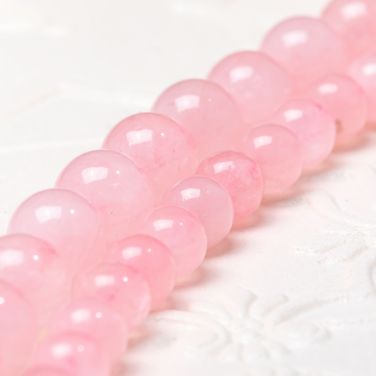 Vanilla Mountain Rose Quartz Round Beads 6mm DIY Jewelry Making