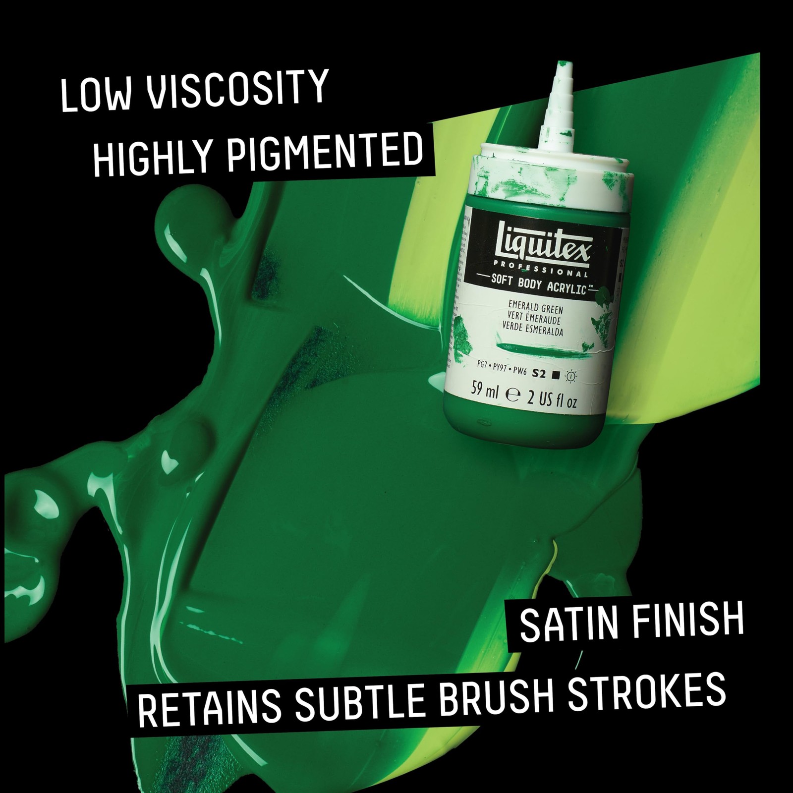 Professional Soft Body Acrylic Paint, 946ml (32-oz) Bottle, Titanium White