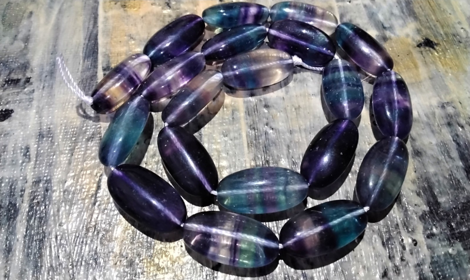 Natural Flourite Oval, 18x13x7.5mm, Approx 22 pce, Free postage.