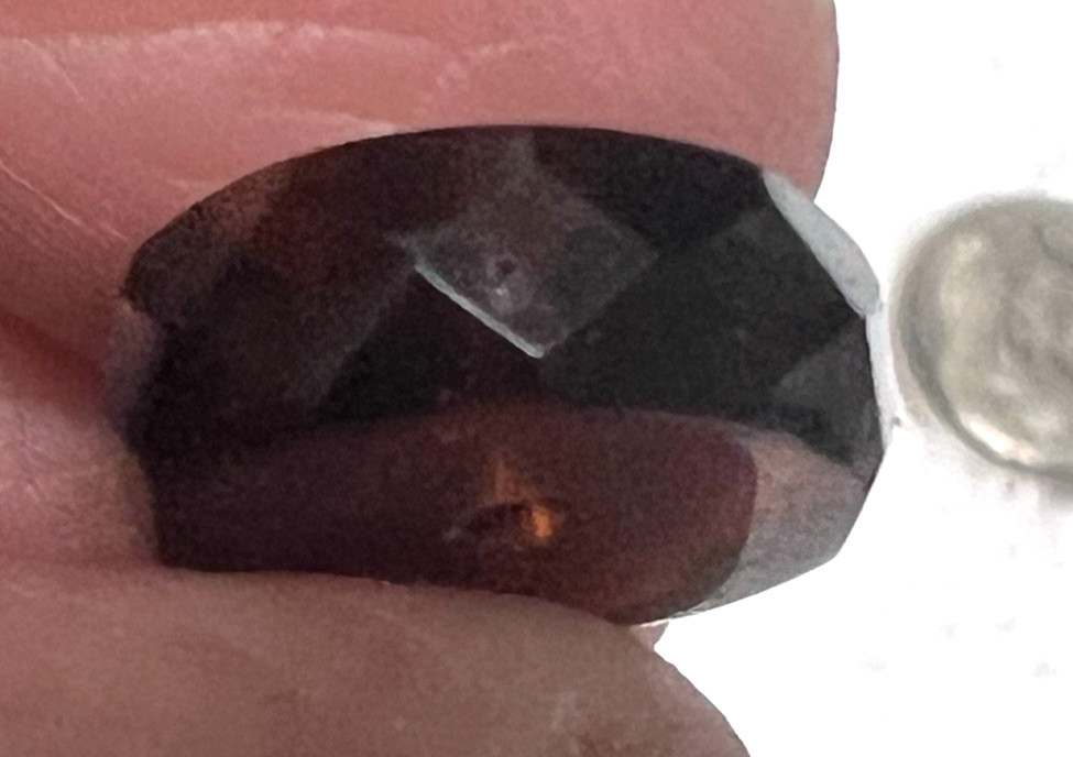 15 Vintage Dark Amber Glass Bead Sliced 1/2 W 3/8 T Spacer Beads