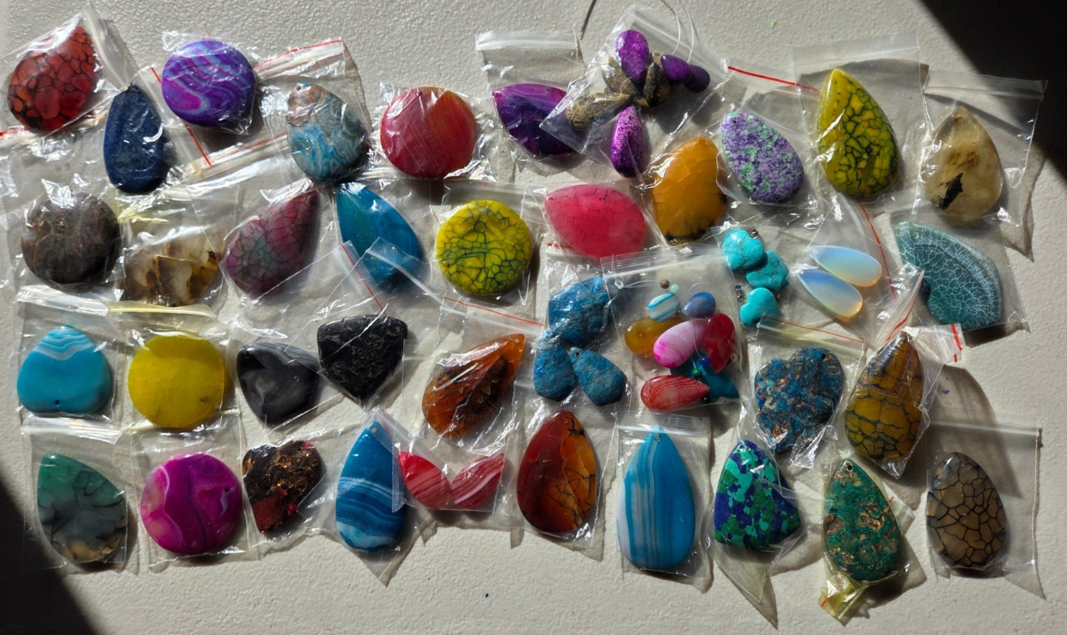 10pc Agate & Natural Stone Pendant Lot | Random Mix | Jewelry Making Crafts