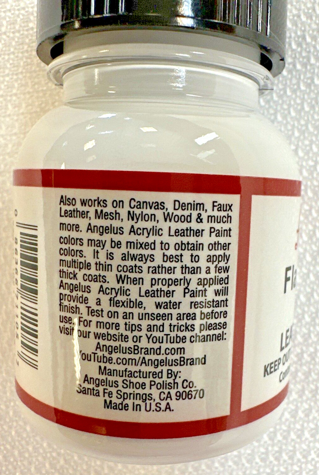 Angelus FLAT BLACK + FLAT WHITE Leather Paint – 1 fl.oz