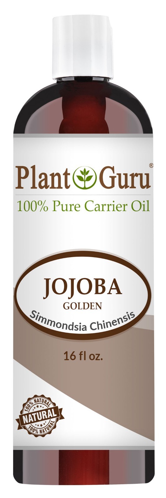 Golden Jojoba Oil 16 oz. 100% Pure Organic Cold Pressed For Skin, Hair, Face