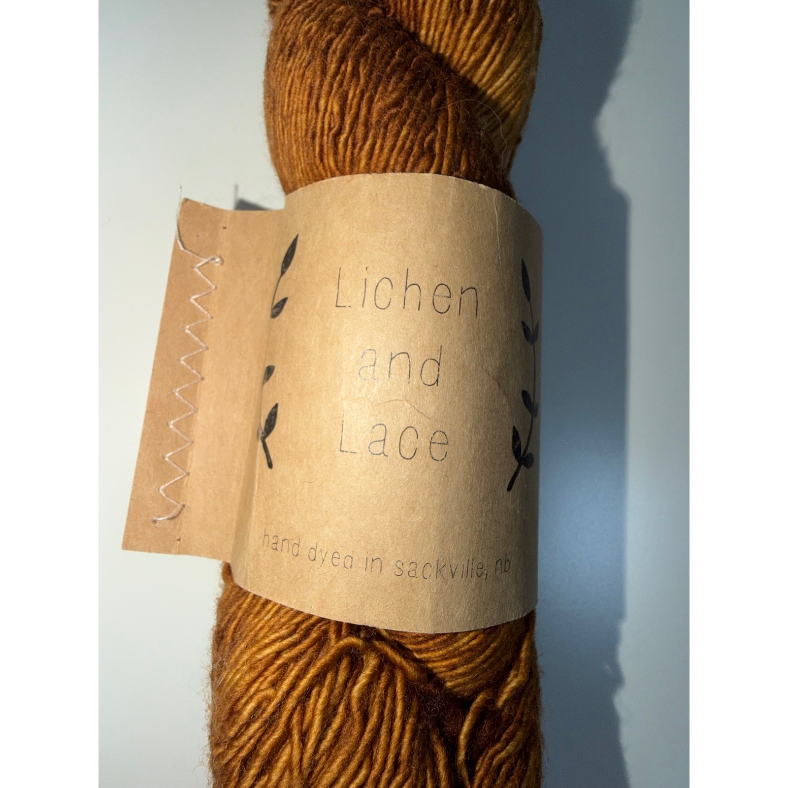 New Lichen and Lace 1-ply Superwash Merino Fingering Wt. Yarn Ginger Snap 100g