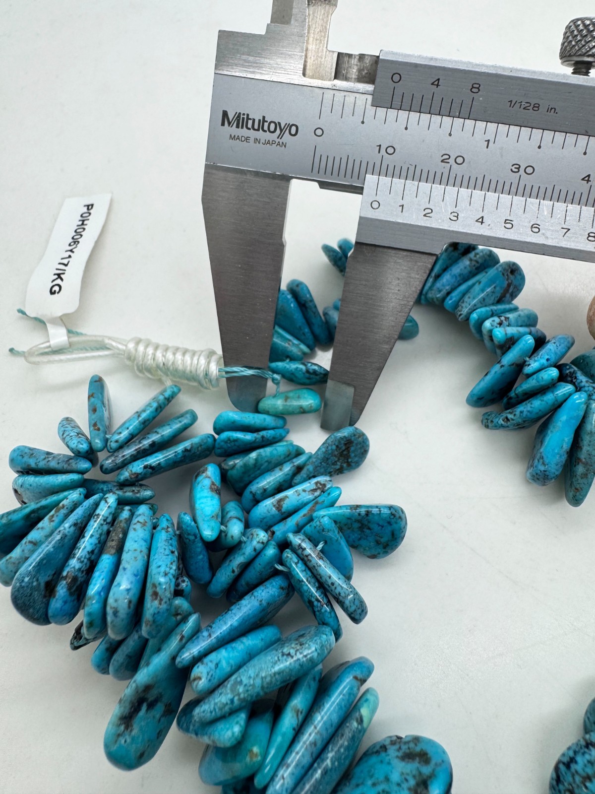 Hubei Turquoise Teardrop Natural Blue Graduated Flat Back Pear Beads PGS370