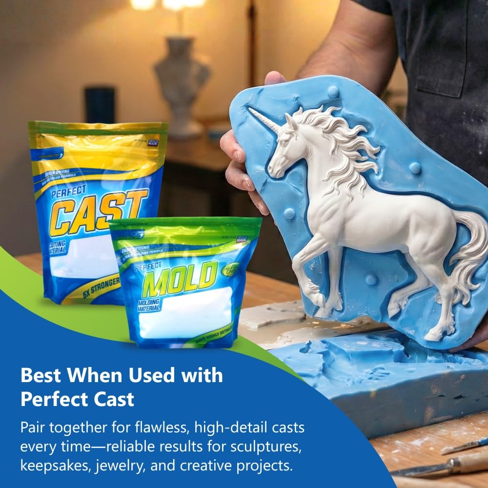 Perfect Mold Alginate Molding Material, Non-Toxic Mold Making Powder for Life Ca