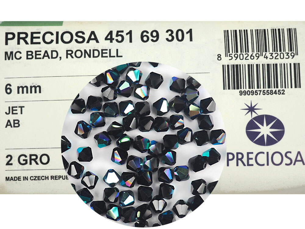 Czech Bicone Crystal Beads Jet black AB Rondelle Diamond 3-4-5-6-8mm