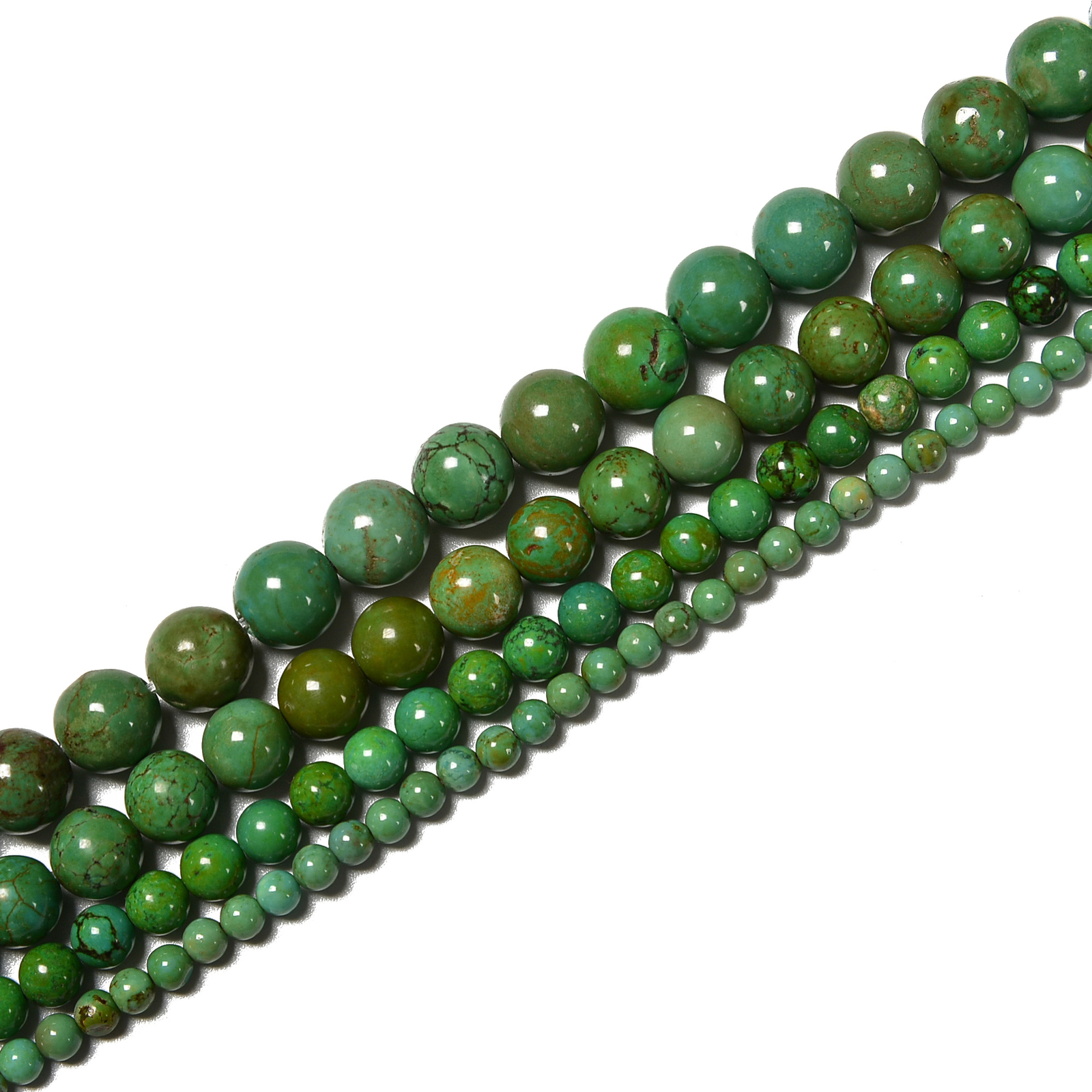 Dark Green Turquoise Smooth Round Beads Size 4mm 6mm 8mm 10mm 15.5” Strand