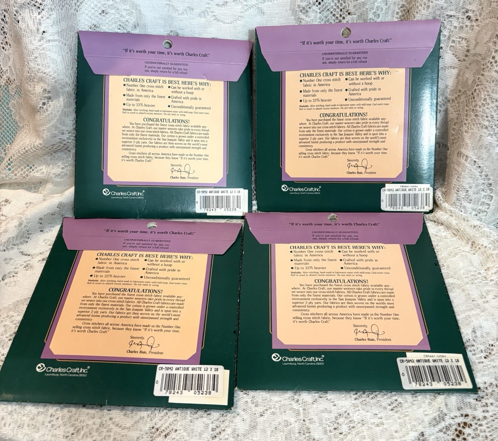 Cross Stitch Fabric, Charles Craft, 1pc 12”x18”,NIB
