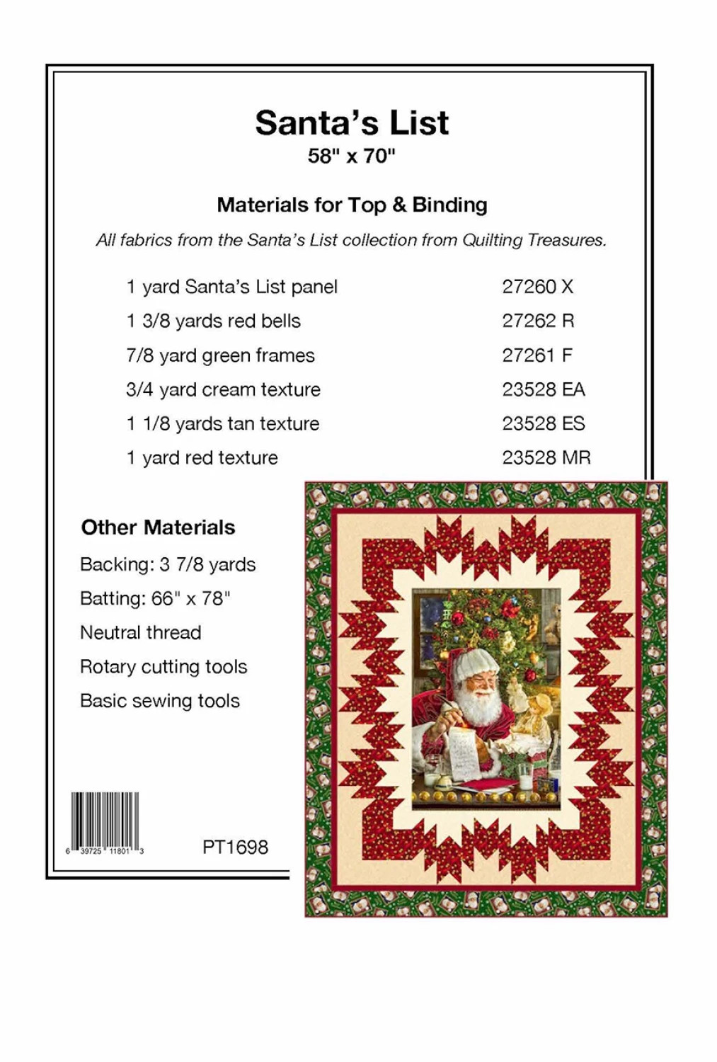 Santas List Quilt Pattern by Pine Tree Country Quilts