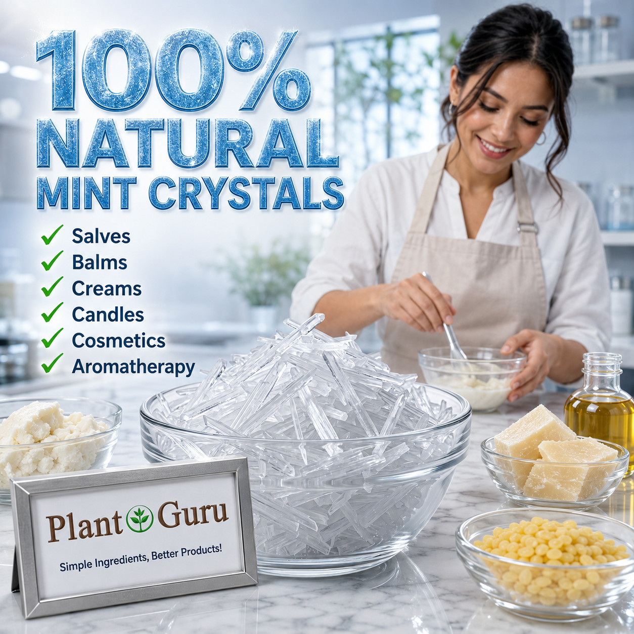 MENTHOL CRYSTALS Mentha Arvensis USP Food Grade 100% PURE 1 oz. to 10 lbs. Bulk