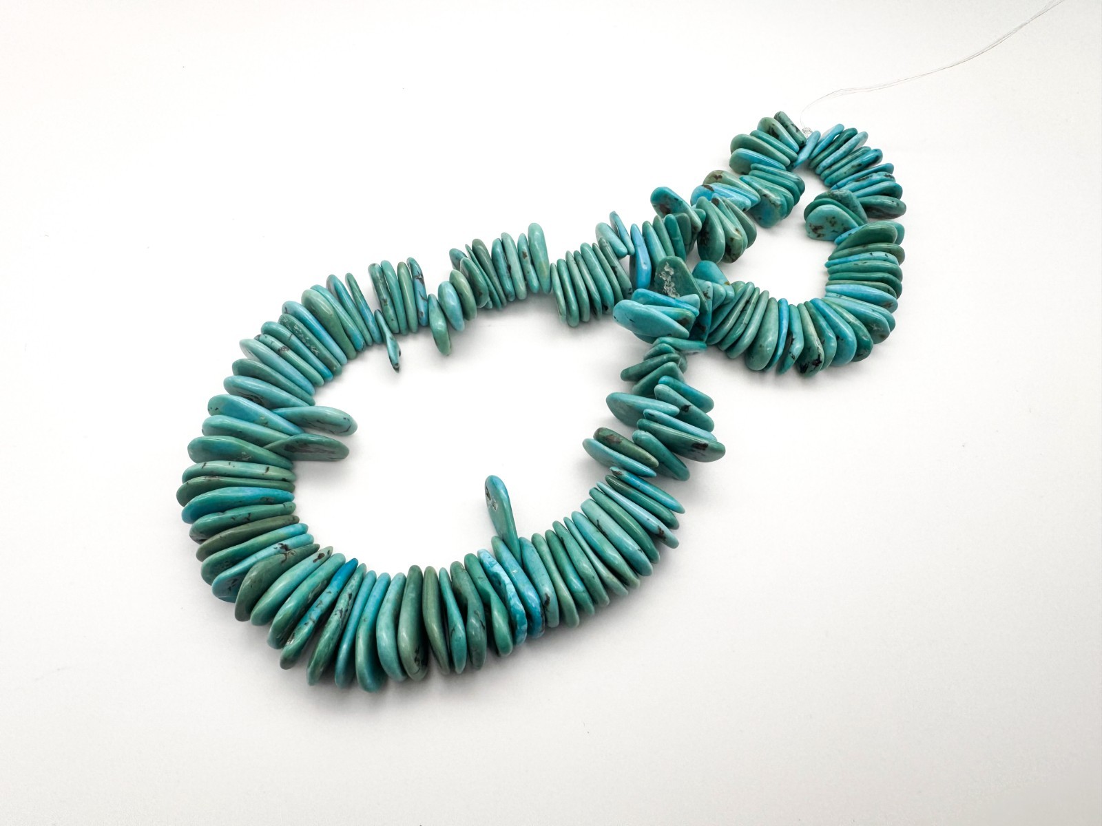 Hubei Turquoise Flat Teardrop Beads Natural Sky Blue Gemstone Beads PGS370-5
