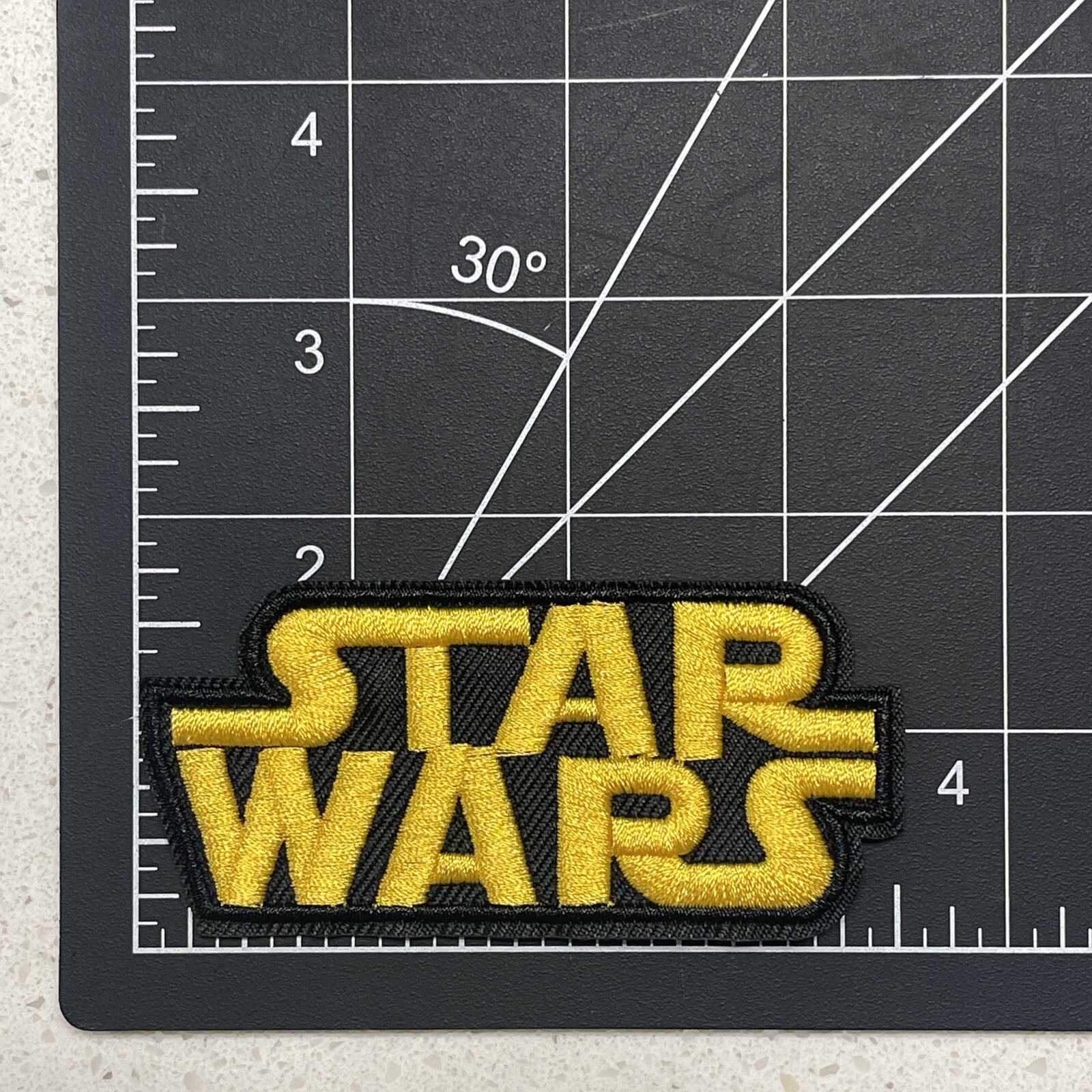 Star Wars Logo Embroidered Iron On Patch 1.75×3.75 Inch